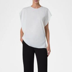 AKRIS PUNTO Asymmetrical sleeveless White blouse
